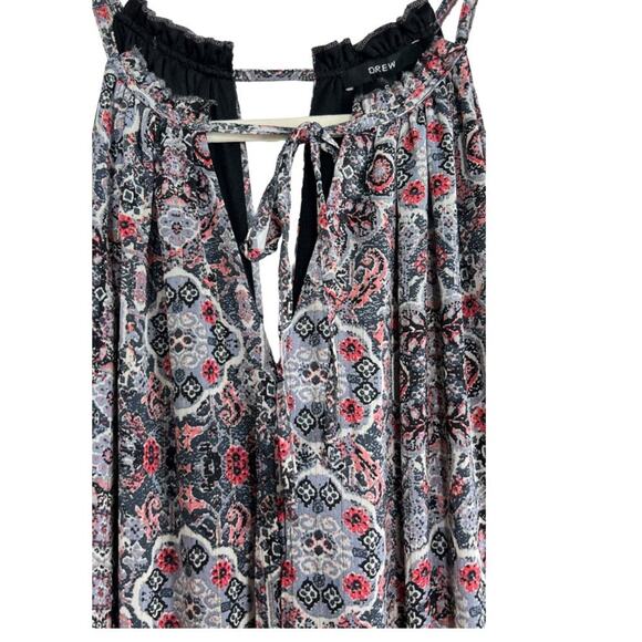 DREW Navy Medallion Sleeveless Tiered Maxi Dress NWT Small - Picture 5 of 15